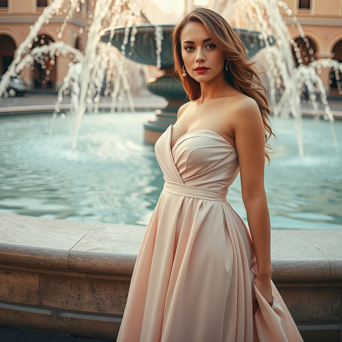 Blush Cascade Gown-image
